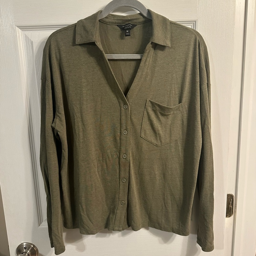Banana Republic Linen Blend Long Sleeve Shirt